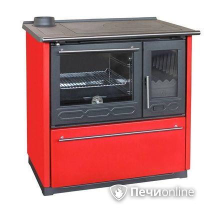 Отопительная печь Plamen 850 Glas красная труба слева в Горно-Алтайске