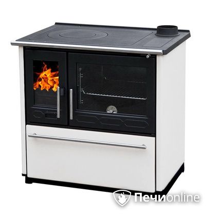 Отопительная печь Plamen 850 Glas белая труба справа в Горно-Алтайске