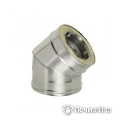 Дымоход Дымок Колено 45° с изоляцией 0,8 мм. OTFR45 150/230 в Горно-Алтайске