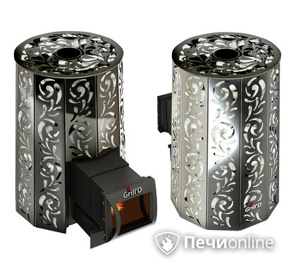 Дровяная печь-каменка GrillD Violet long Жадеит 80 в Горно-Алтайске