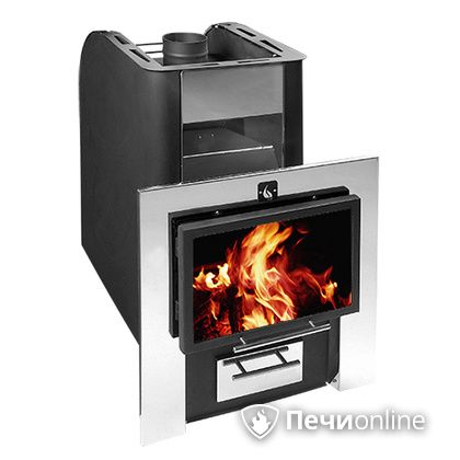 Дровяная банная печь Конвектика Ниагара Сетка 16 Плазма антрацит в Горно-Алтайске