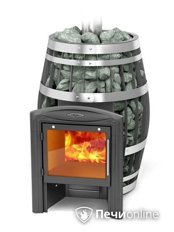 Дровяная банная печь TMF Саяны XXL 2015 Inox Витра с закрытой каменкой и теплообменником в Горно-Алтайске