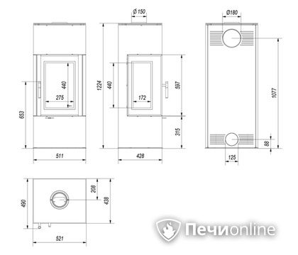 Печь-камин Kratki THOR/VIEW в Горно-Алтайске