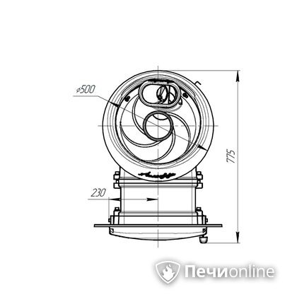 Дровяная печь-каменка Прометалл Атмосфера L комбинированная сетка-ламель Змеевик наборный в Горно-Алтайске