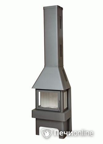 Печь-камин Бавария (Экокамин) 3 Стекла 12 кВт серая/черная в Горно-Алтайске