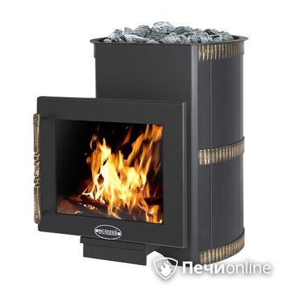 Дровяная банная печь Везувий Лава 16 Панорама в Горно-Алтайске