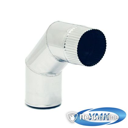 Дымоход УМК Отвод 90° D130 1.0мм нержавейка в Горно-Алтайске