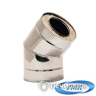 Дымоход УМК Сэндвич-отвод 135°  D130х200 Н+Оц 0.5мм 0.5мм по воде в Горно-Алтайске