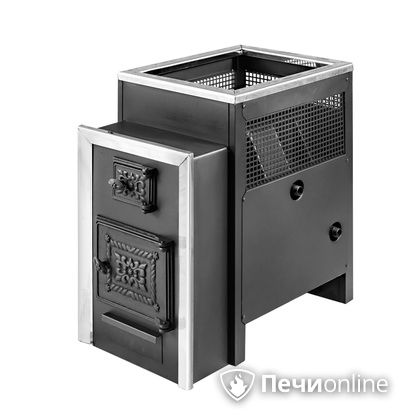 Дровяная банная печь Радуга ПБ-22 с теплообменником 6 мм прочистная дверца усиленная каменка в Горно-Алтайске