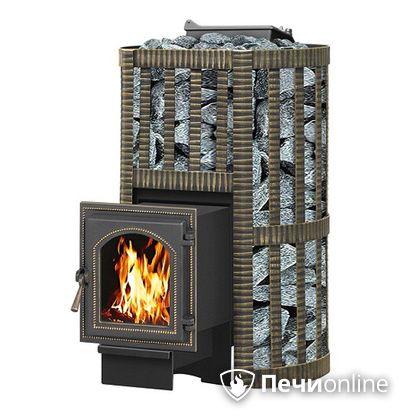 Дровяная банная печь Везувий Ураган Ковка 16 (270) с закрытой каменкой чугун в Горно-Алтайске