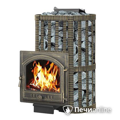 Дровяная банная печь Везувий Ураган Ковка 16 (205) с закрытой каменкой чугун в Горно-Алтайске