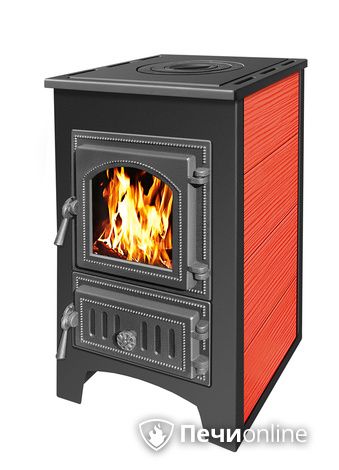 Печь-камин Везувий ПК-01 (270) с плитой 9 кВт красный в Горно-Алтайске