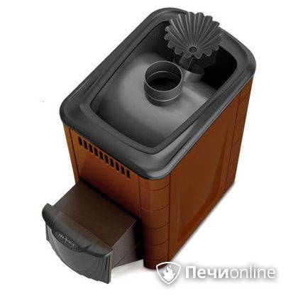 Дровяная банная печь TMF Ангара 2012 Carbon с закрытой каменкой дверь антрацит терракота в Горно-Алтайске