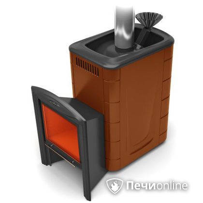 Дровяная банная печь TMF Гейзер 2014 Inox Витра  Терракота в Горно-Алтайске