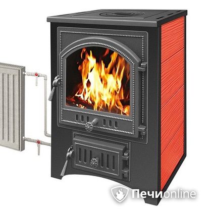 Печь-камин Везувий ПК-01(205) с теплообменником красный в Горно-Алтайске