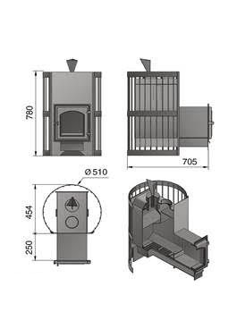 Дровяная банная печь Везувий Скиф Стандарт (ДТ-4С) с парогенератором в Горно-Алтайске