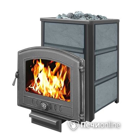 Дровяная банная печь Везувий Легенда 16 (224) в талькохлорите чугун в Горно-Алтайске