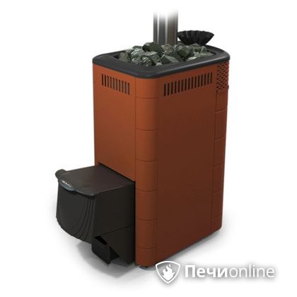 Дровяная банная печь TMF Гейзер XXL 2017 Inox дверь антрацит закрытая каменка терракота в Горно-Алтайске